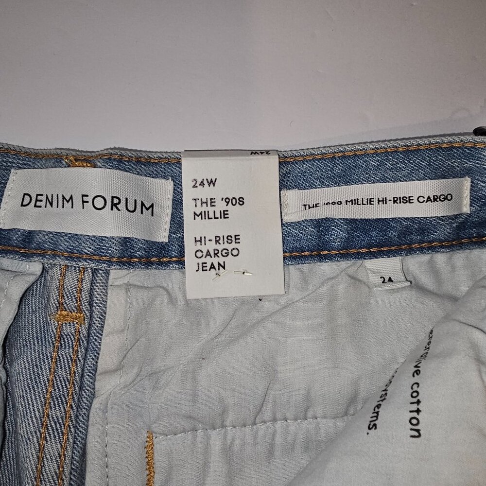 NWT Aritzia DENIM FORUM The 90s Millie Hi-Rise Cargo Jeans Size 24w - Picture 7 of 12